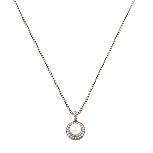 David Yurman Silver and White Pearl Necklace - Picture 3 of 4